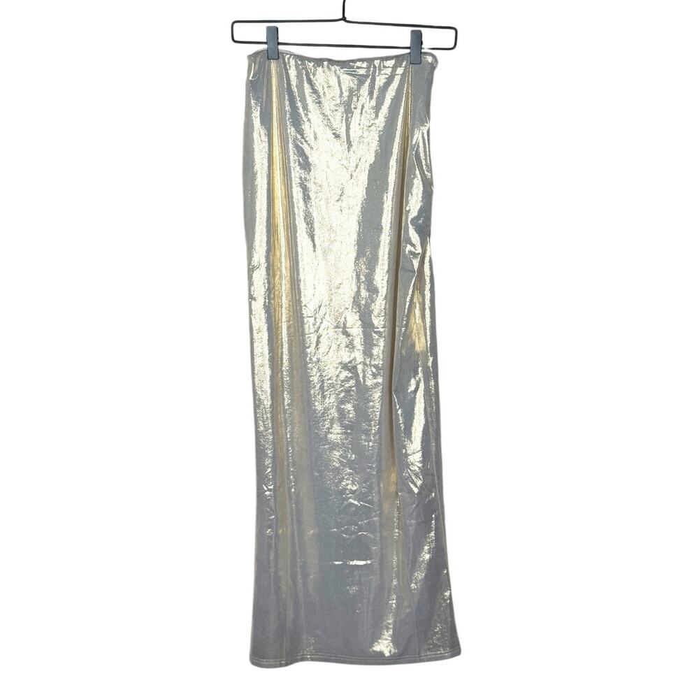 Superdown Pearl Maxi Set Tank top + Skirt Pale Gold Metallic Size Medium / Small - Picture 4 of 12